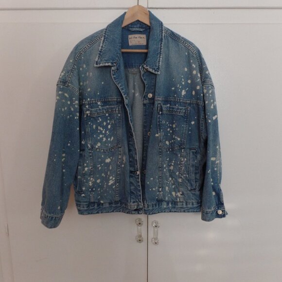 We The Free Opal Swing CALYSPO Denim Jacket Free People XL - Picture 5 of 12